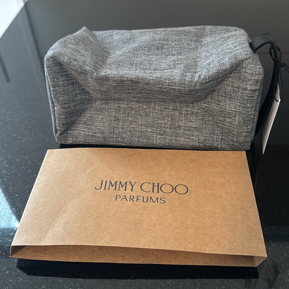 BNWT Jimmy Choo Toiletry Pouch Gray 9” X9” X4” - Picture 4 of 6